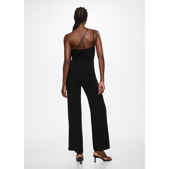 MANGO Asymmetrical Long Black Jumpsuit Size Small - Picture 7 of 15